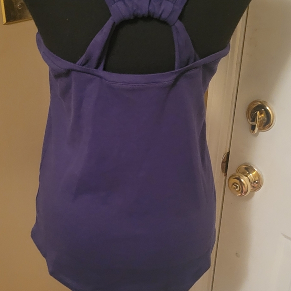 Women's Halston Athletic Navy Blue Racerback Tank Top - Picture 3 of 10